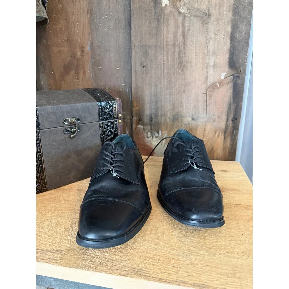Giorgio Brutini Men's Black Leather Cap Toe Oxford Dress Shoes Size 11.5M
